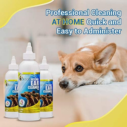 Dog Ear Cleaner Drops – Dog Ear Cleaning Solution - Easy Apply Nozzle Canine Ear Cleaner – Ear Wash for Dogs - Help Relieve Itching, Head Shaking, Irritation – Dog Ear Flush Formula – 230Ml