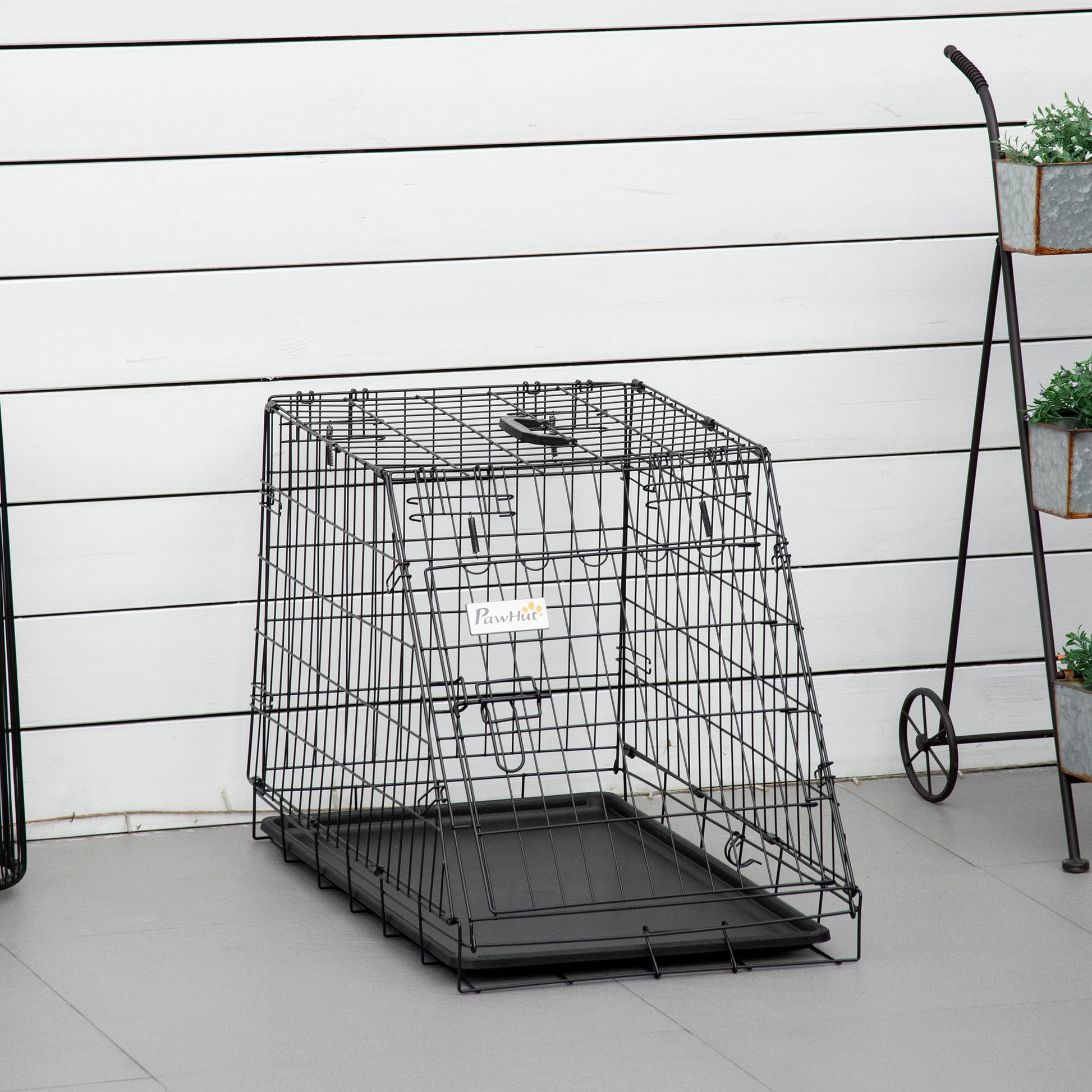 Metal Folding Dog Crate with Removable Tray - 78 x 47 x 55 cm