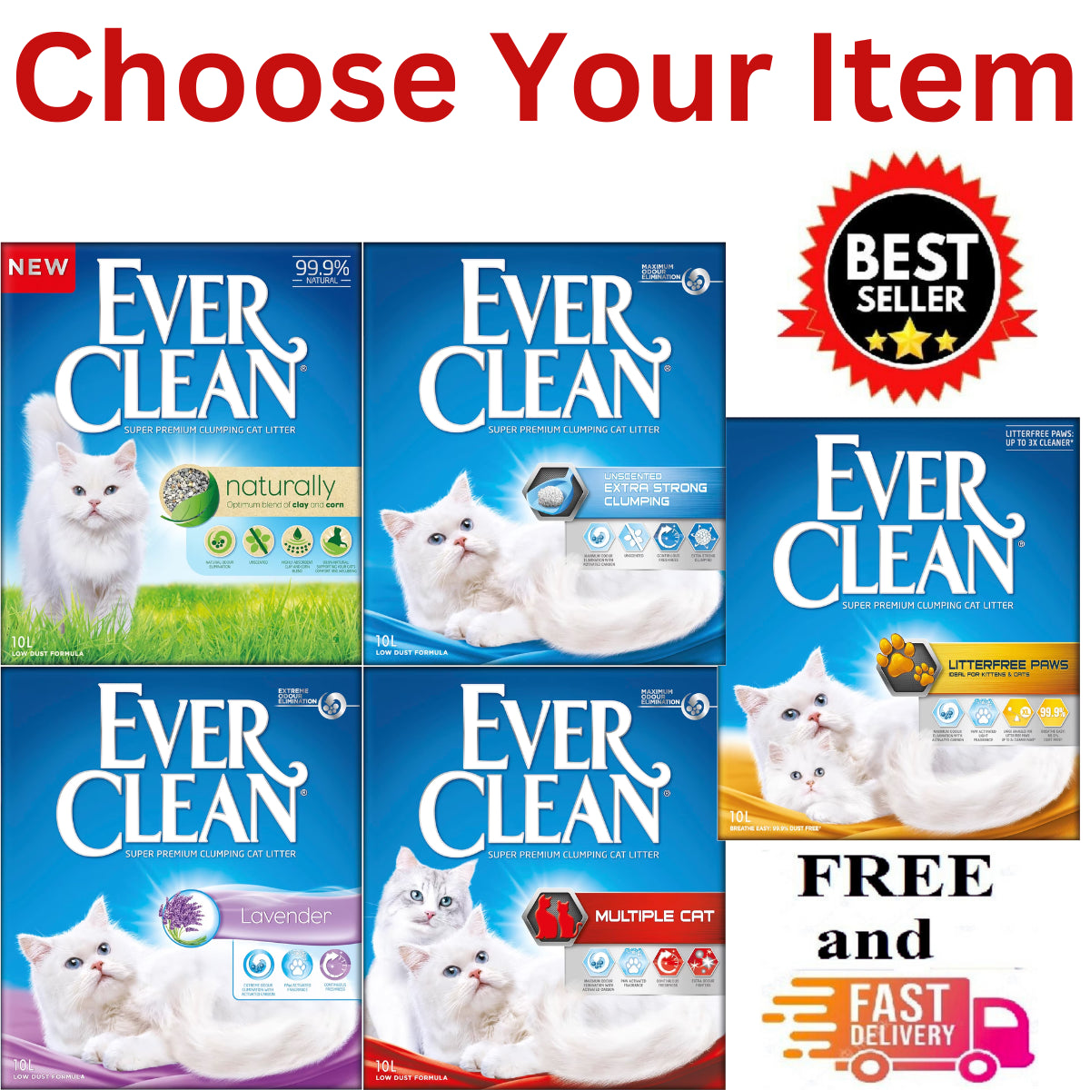 Ever Clean Extra Strength Natural Clumping Multi-Cat Litter with Long-Lasting Scent