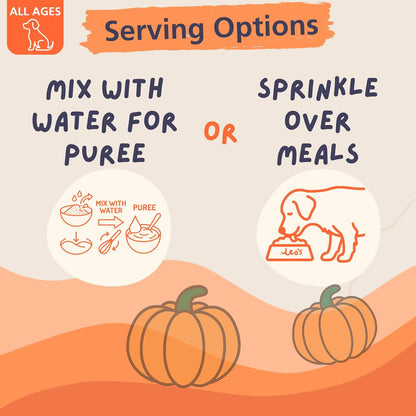 Pumpkin Powder for Dogs | 250G | 100% Pure Pumpkin Powder Dog Food Topper, Naturally Rich Fibre for Dogs | Dog Gut Health Probiotics | Probiotics for Dogs