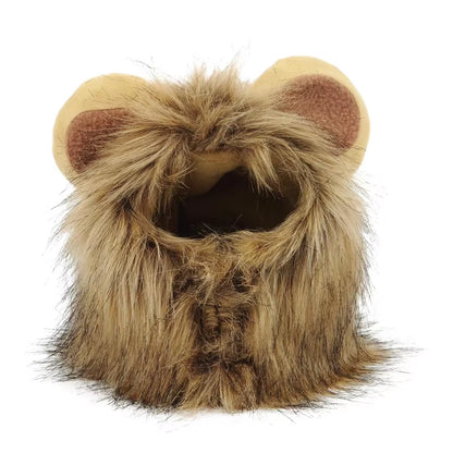 Cat Lion Head Pet Costume Wig Hat - Cute and Funny Decorative Headwear for Halloween