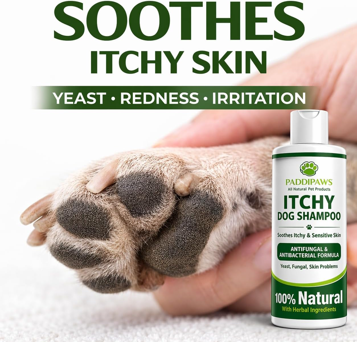 Itchy Dog Shampoo – Antifungal & Antibacterial Dog Shampoo for Sensitive Skin, Helps Relieve Itching, Yeast & Skin Irritation, Natural Dog Shampoo 250Ml