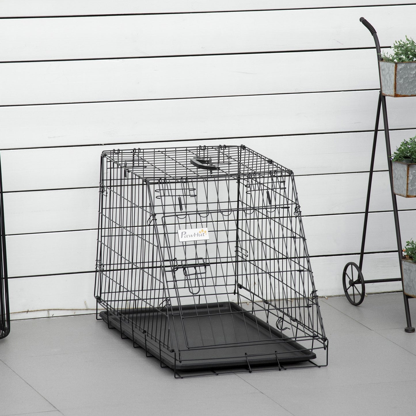 Metal Folding Dog Crate with Removable Tray - 78 x 47 x 55 cm