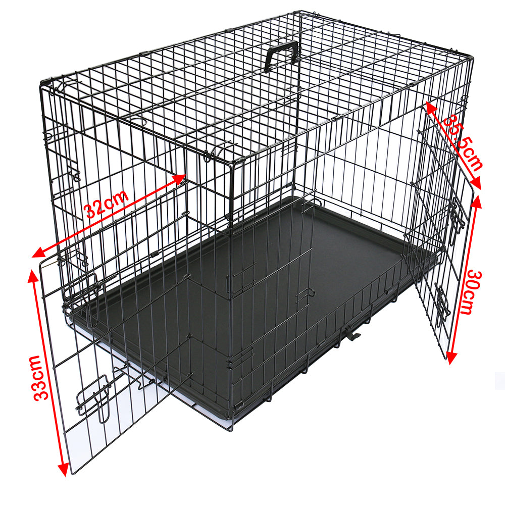 Metal Dog Cage and Puppy Training Kennel - Pet Carrier Crates (24"-48") - Black